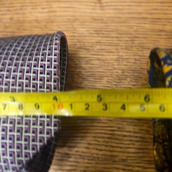 Polo Ralph Lauren Silk Textured Geometric Necktie 4" Purple - Picture 5 of 6